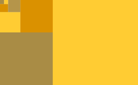 Fibonacci Rectangle (Golden Color, No Grid)