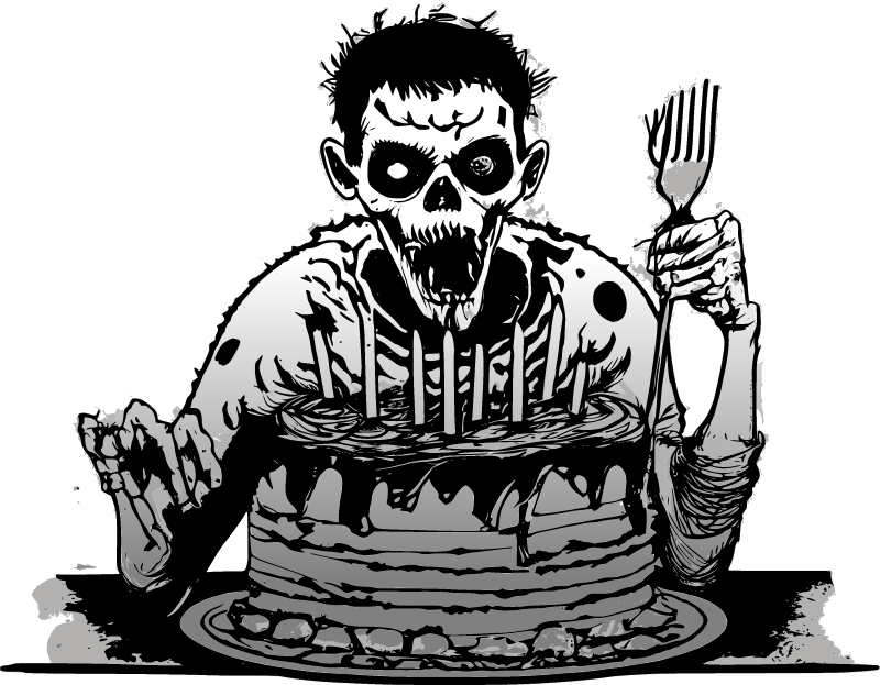 AI Zombie Birthday with Cake