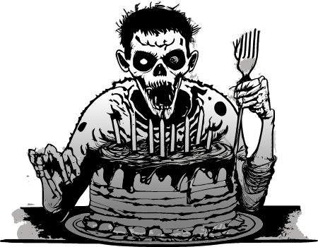 AI Zombie Birthday with Cake