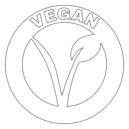 White Vegan V Text Frame (Transparent)