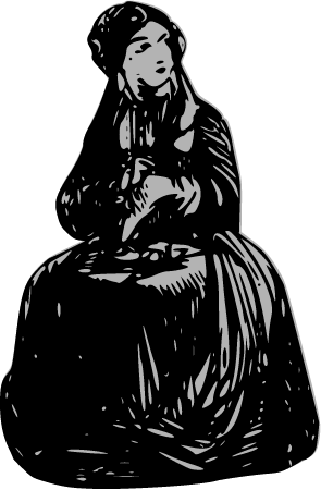 Sitting Victorian Woman – Embroidering