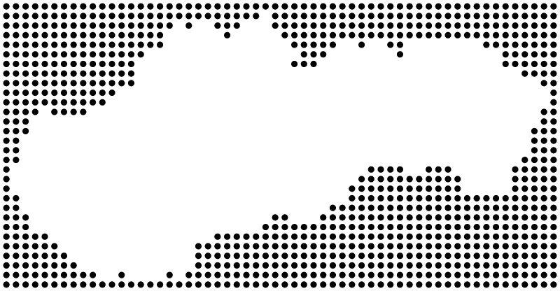 Inverted Dotted Slovakia – White Dots Map