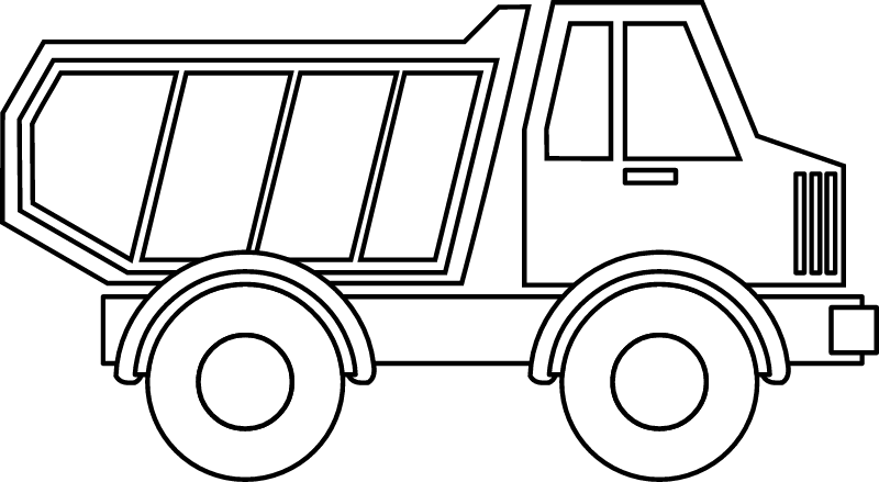 Dump Truck - Clipart Outline