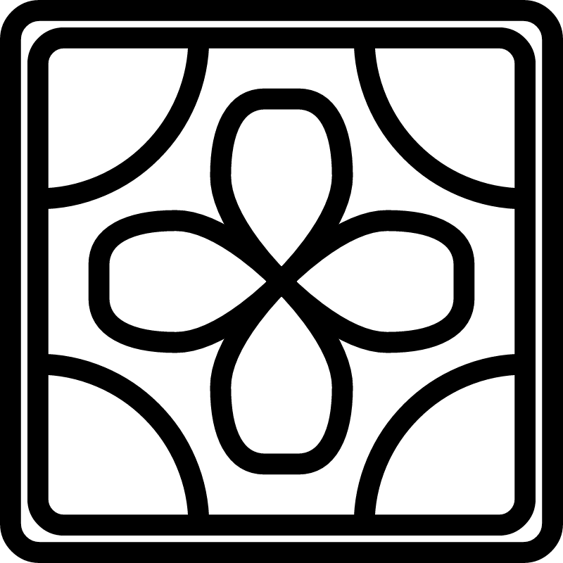 Ceramic Tile Icon – Flower Design
