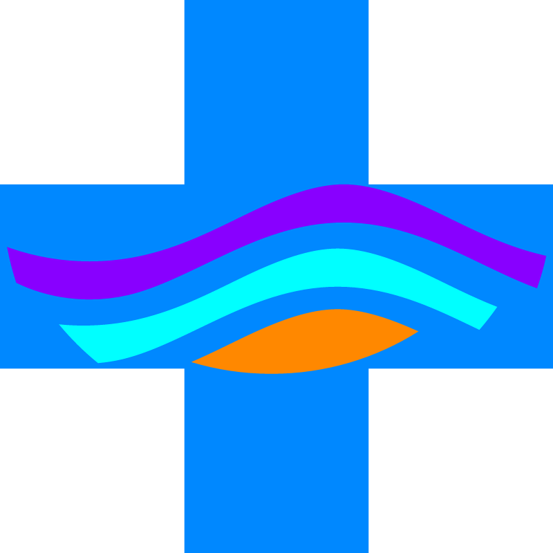 Cross with Color Waves - Religious Symbol