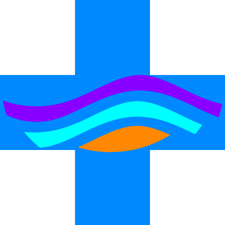 Cross with Color Waves - Religious Symbol