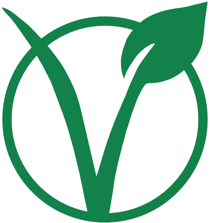 Large Vegan V with Inner Circle (White BG)