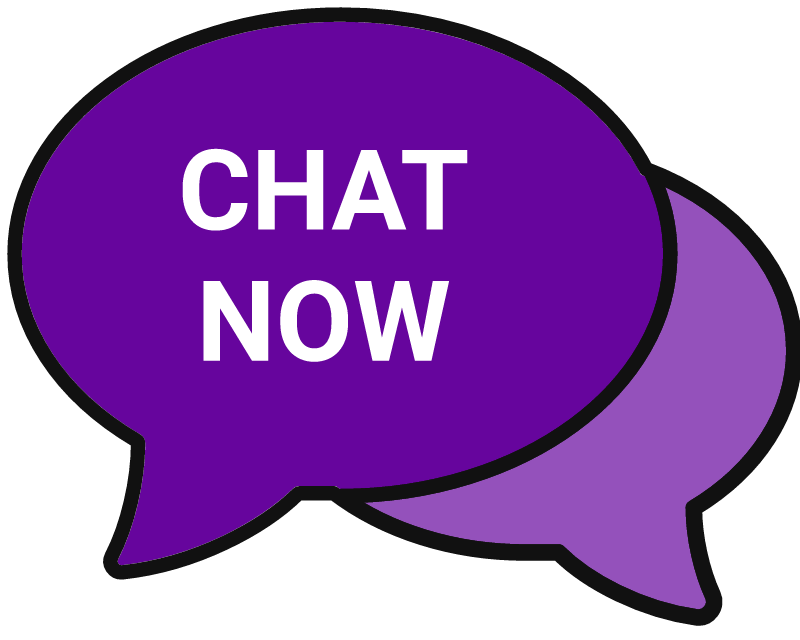 Chat Now in Purple Bubbles (Two-Tone)