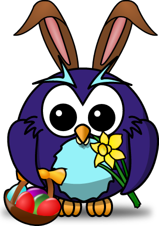 Easter Bunny Owl with Basket