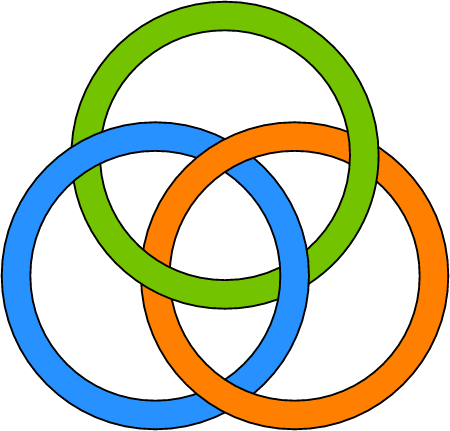 Borromean Rings (Illustration in Inkscape)