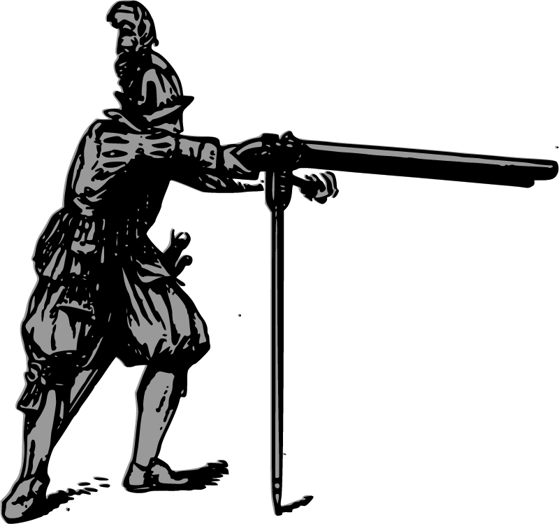 Musketeer Aiming – Line Art