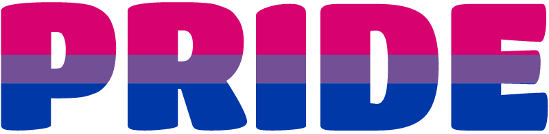 Pride Word Art in Bisexual Colors (Horizontal)