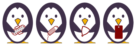 Penguins with Hygiene Products and Smartphone