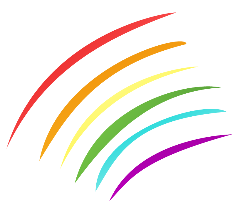 Rainbow with Pencil Lines (Spaced)