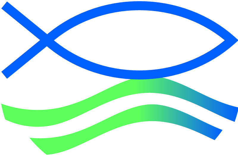 Christian Fish with Waves (Baptism Symbol)