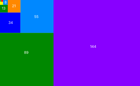 Fibonacci Rectangle - 144 Scale
