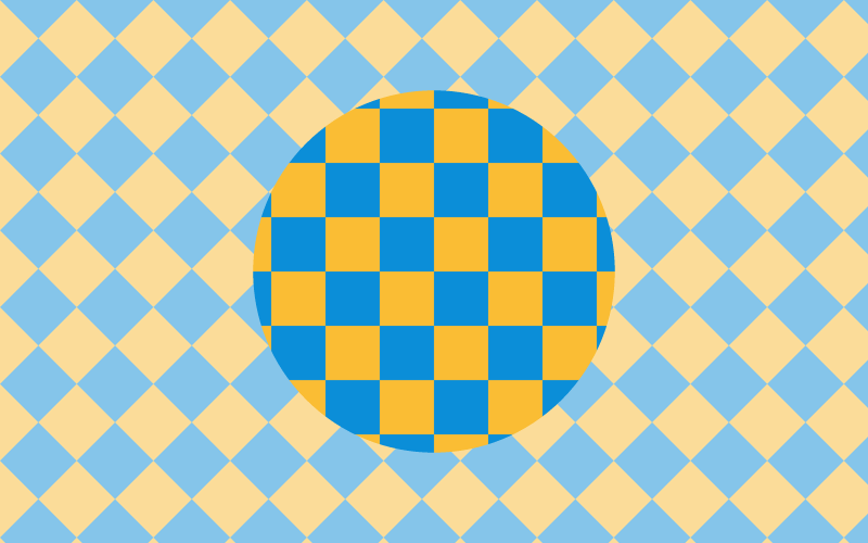 Yellow & Blue Tiles with Center Circle