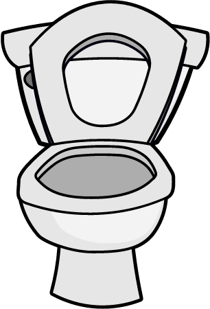 Clean Toilet with Seat Up