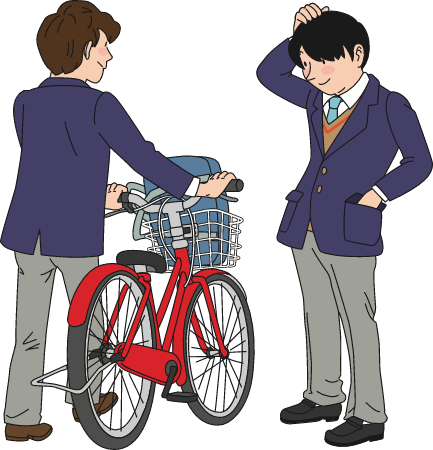 Male Watching Friend's Bike (Duplicate)