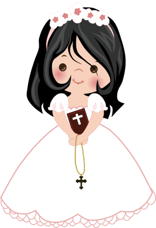 First Communion Girl Illustration