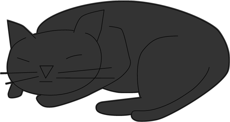 Sleeping Black Cat – Resting Pose