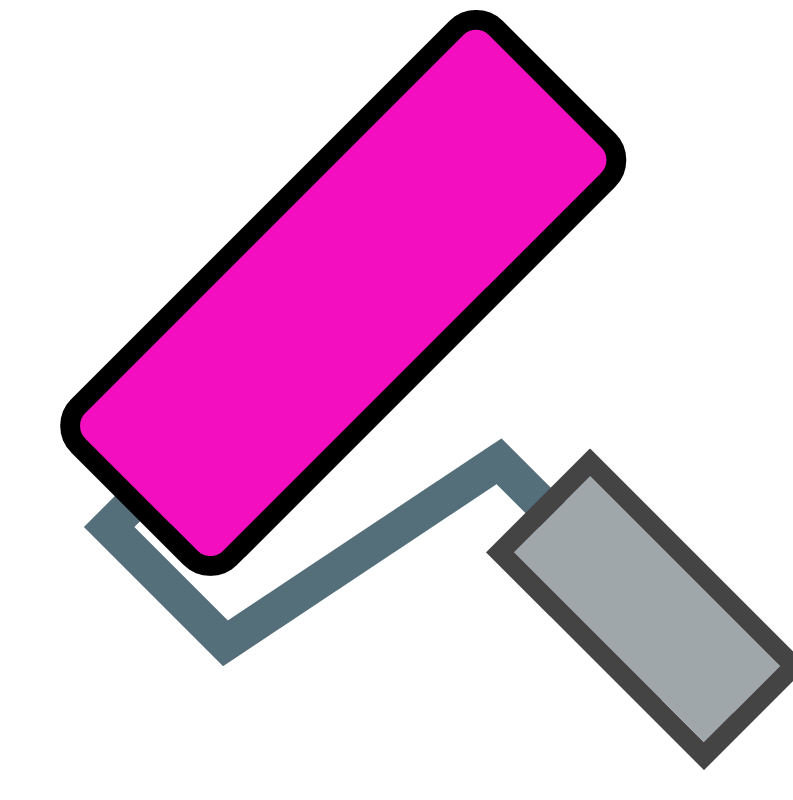Paint Roller with Pink Paint