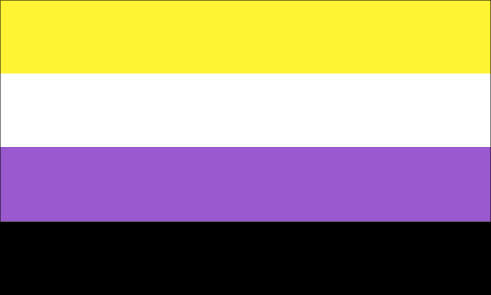 Non-Binary Flag with Black Border (White BG Safe)
