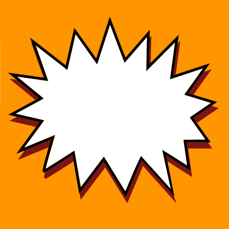 Orange Comic Action Bubble