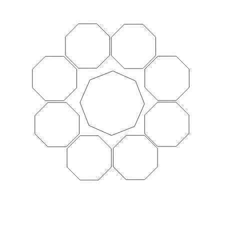 8-Shapes Diagram Template (Hexagonal)
