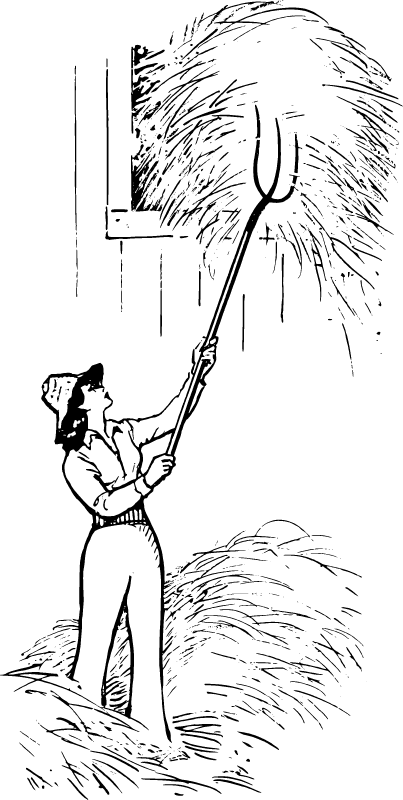 Female Haymaker – Pitchfork in Use