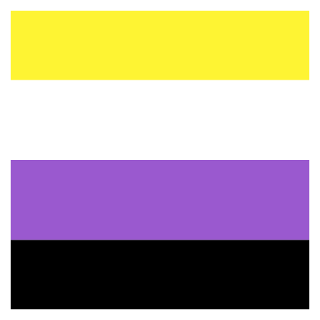 Non-Binary Flag with White Border (Square)