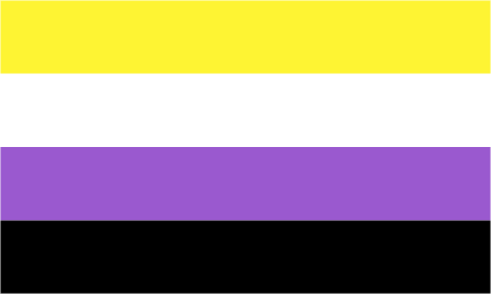 Non-Binary Flag with White Border (Dark BG Safe)