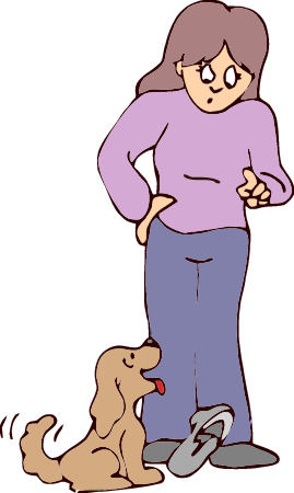 Woman Scolding Dog