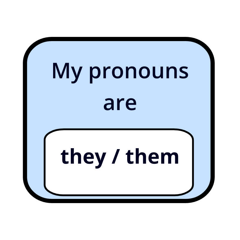 My Pronouns Are Rectangular Blue Badge
