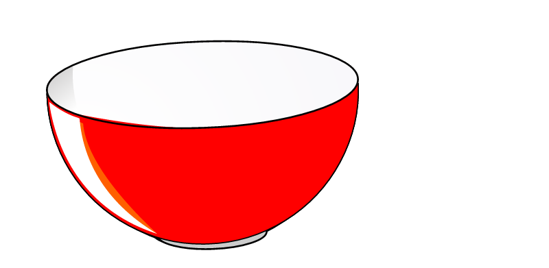 Red Rice Bowl (Empty, Shadowed)