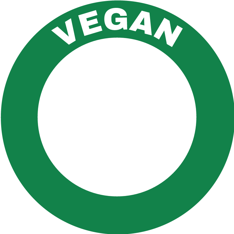Vegan Text Round Frame (Green on Transparent)