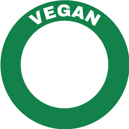 Vegan Text Round Frame (Green on Transparent)