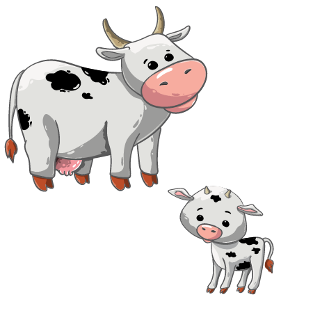 Cartoon Dairy Cow and Calf – Creozavr