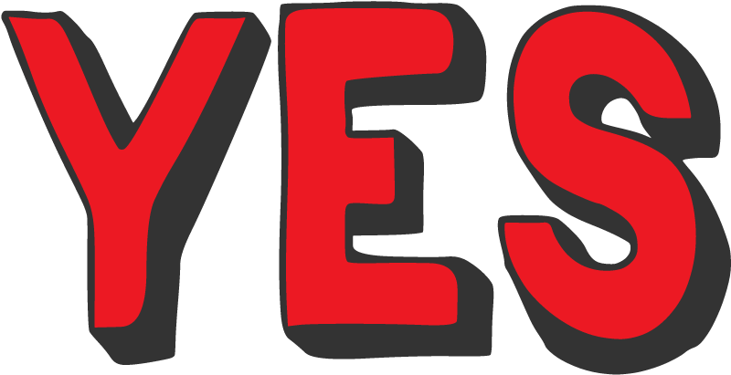 YES Wordart (Red/Gray)