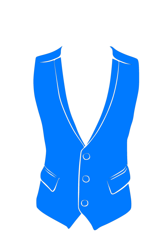 Blue Formal Waistcoat with White Edging