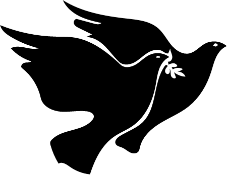 Two Black Peace Doves (Flying)