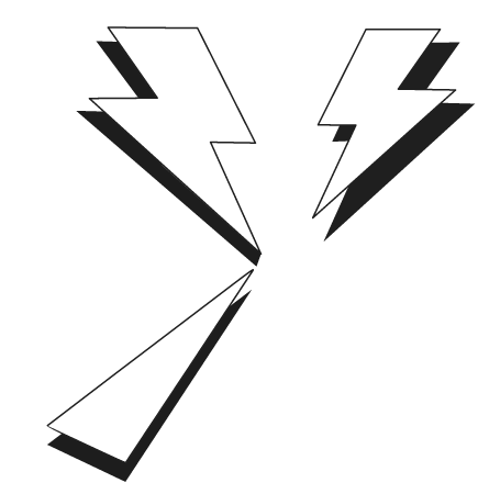 3 White Lightning Bolts