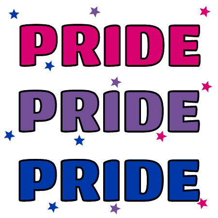 Pride Text (Bisexual Colors + Stars)