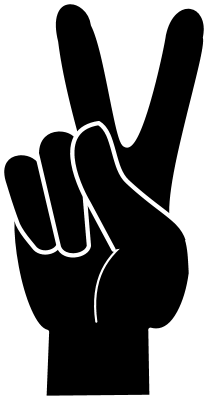 Peace Sign (V Gesture) in Black
