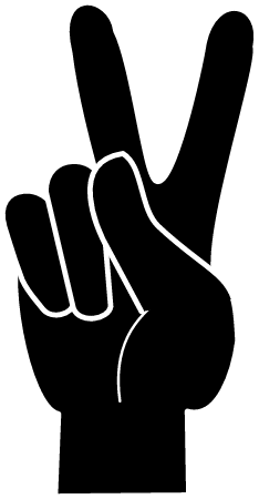 Peace Sign (V Gesture) in Black