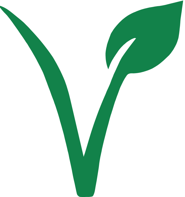 Vegan V with Leaf/Seed Symbol (Green)