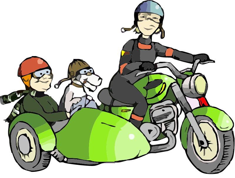 Green Motorcycle with Sidecar
