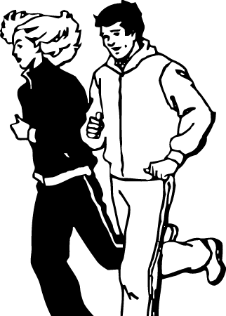 Man and Woman Jogging