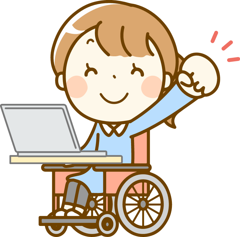 Woman in Wheelchair Using Computer –