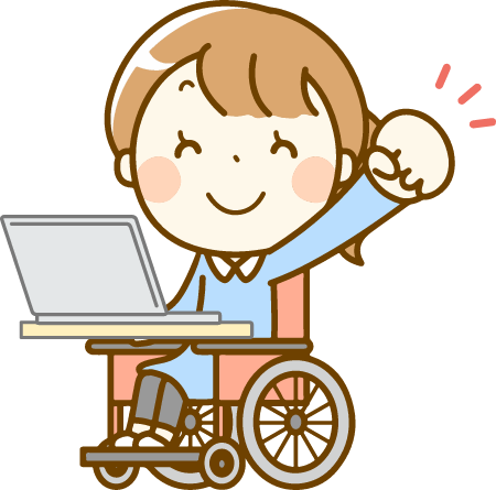 Woman in Wheelchair Using Computer –